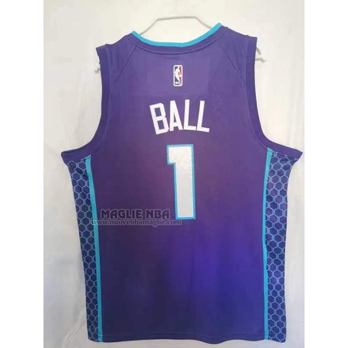 Maglia
 LaMelo Ball NO 1 Charlotte Hornets Statement 2022-23 Viola
